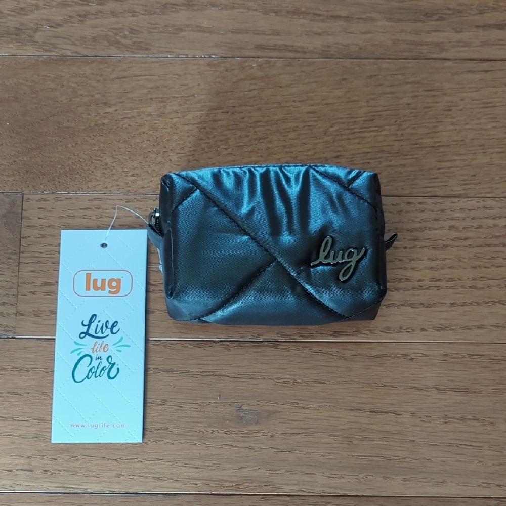 Lug Black Cosmetic Bag with Elegant Pleated Design